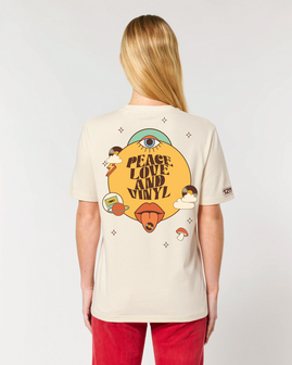 NIEUW: T-Shirt &quot;Peace Love &amp; Vinyl&quot;